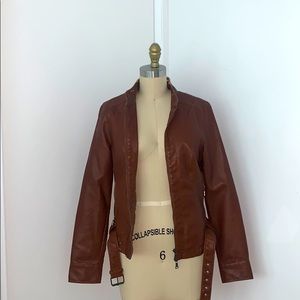 Faux Brown Leather Jacket